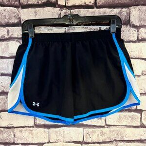 Under Armour Black, Whtie & Turquoise Semi-Fitted Shorts Size M